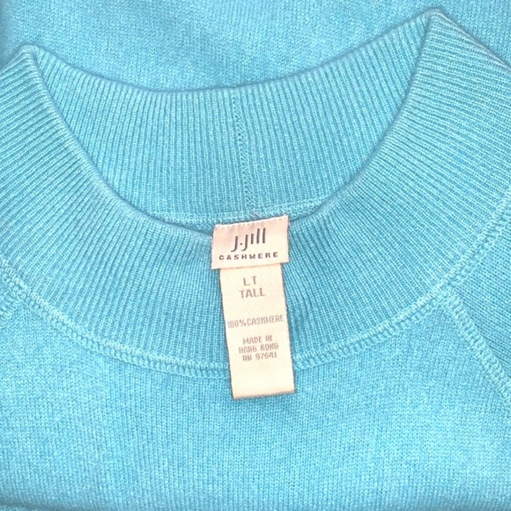 VINTAGE J. JILL 100% CASHMERE MOCK NECK TUNIC SWEATER SIZE LARGE TALL - Picture 12 of 15